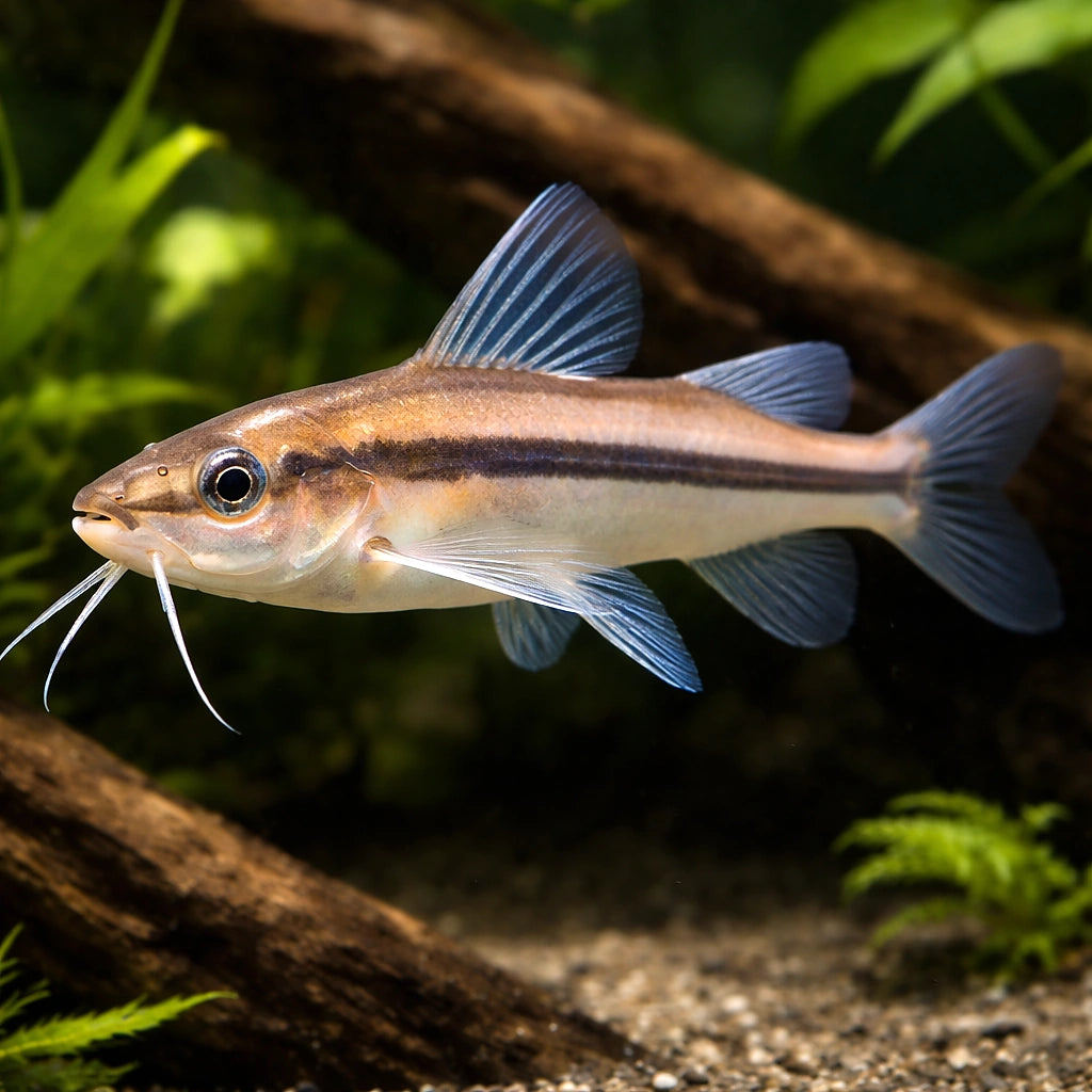 Slender Pimelodella — tropical fish for sale UK — AI hero driftwood view