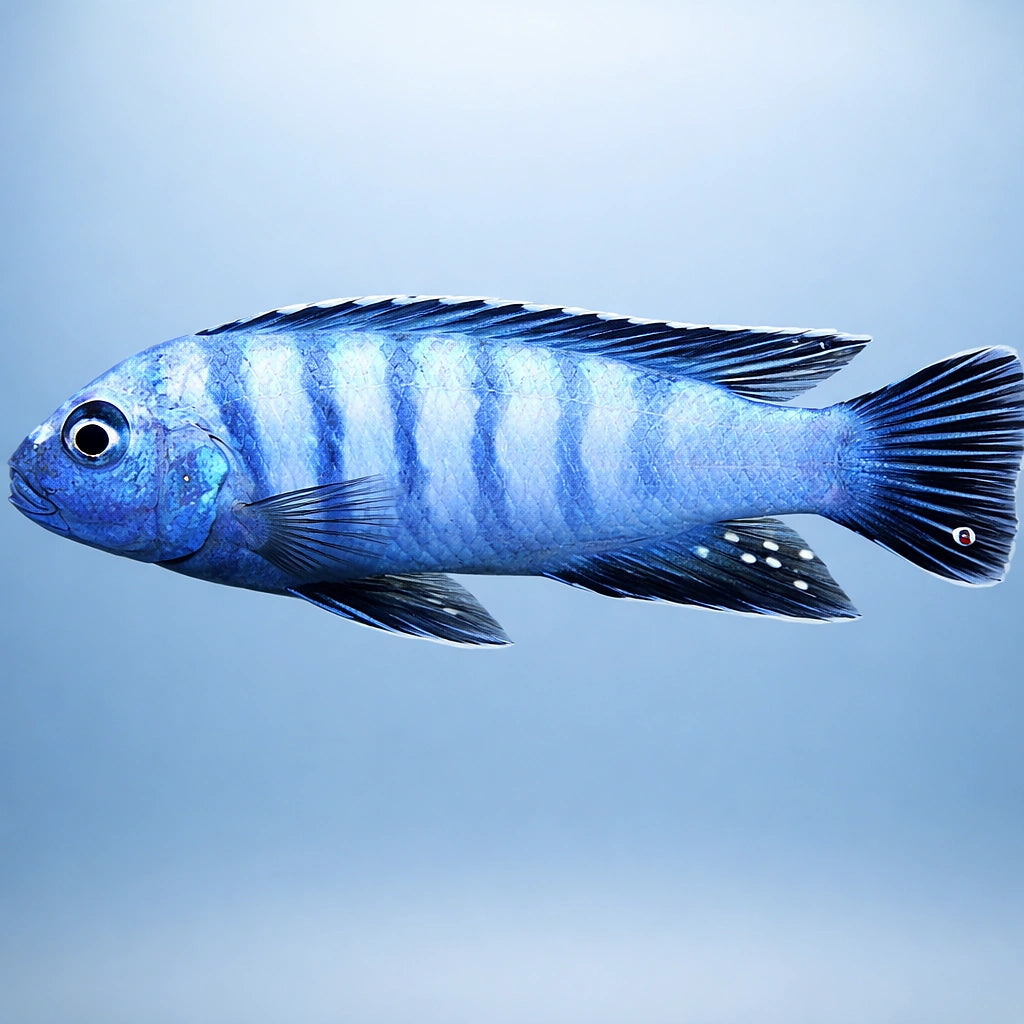 Slender Pseudotropheus Cobalt — tropical fish for sale UK — AI side clean view