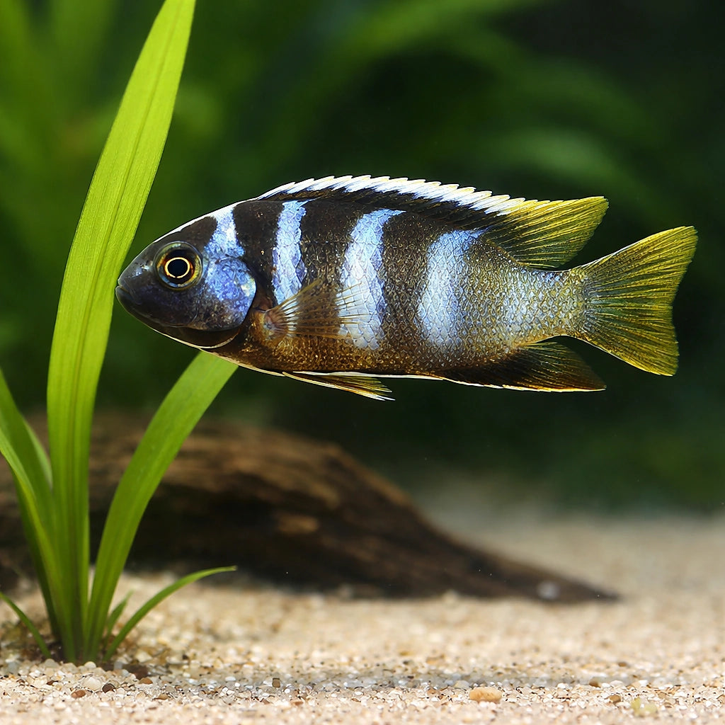Small-Mouthed Tropheus — tropical fish for sale UK — AI scale plant view