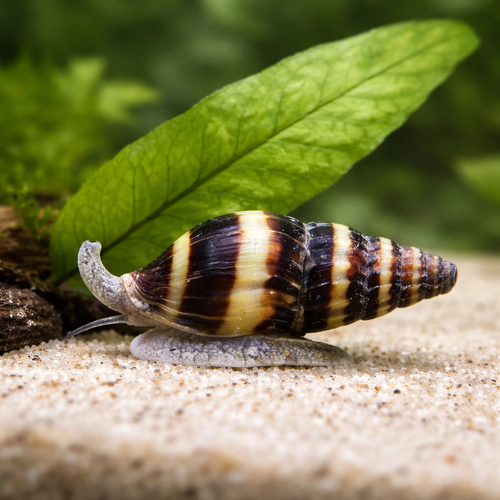Snail-eating Assassin Snail M — tropical fish for sale UK — AI scale plant view