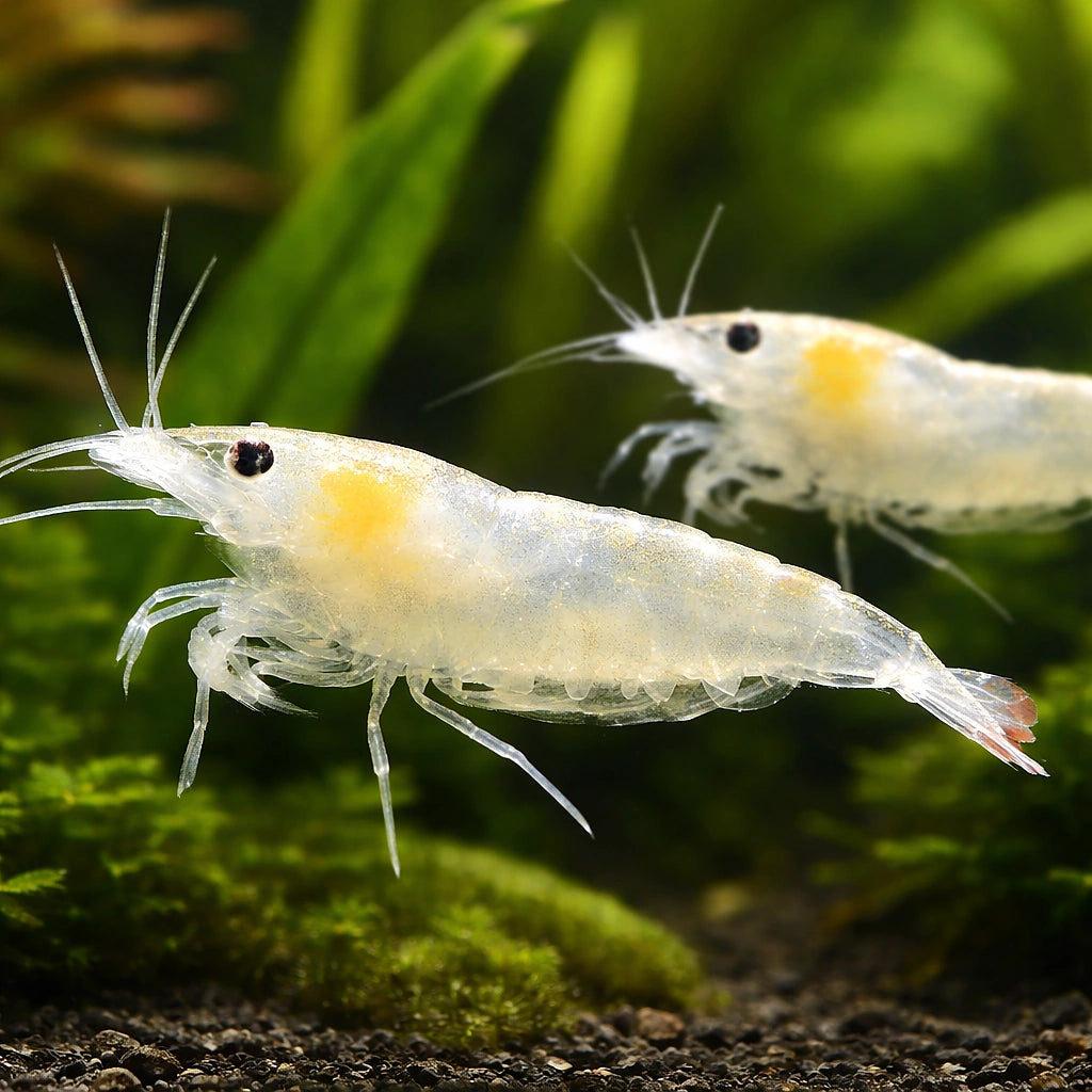 Snowball shrimp — tropical fish for sale UK — AI pair planted view