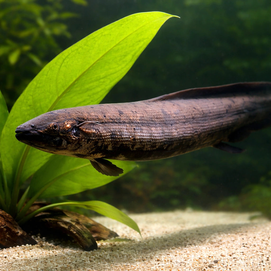 South American lungfish — tropical fish for sale UK — AI scale plant view
