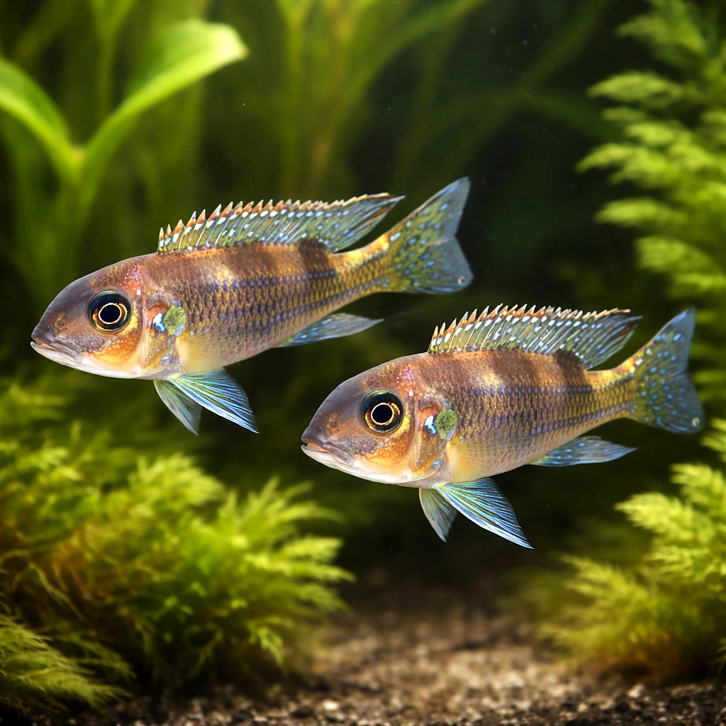 Spangled Cichlid — tropical fish for sale UK — AI pair planted view