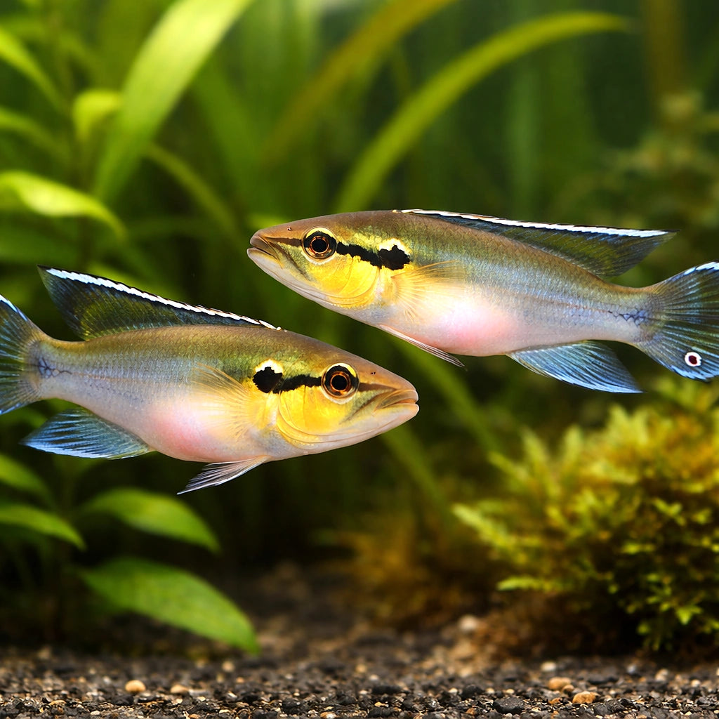 Spangled Pike Cichlid — tropical fish for sale UK — AI pair planted view
