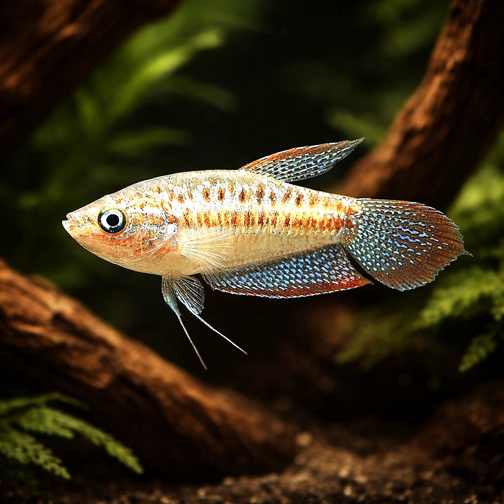 Sparkling Gourami — Labyrinth Fish &amp; Gouramis for sale UK — AI hero driftwood view
