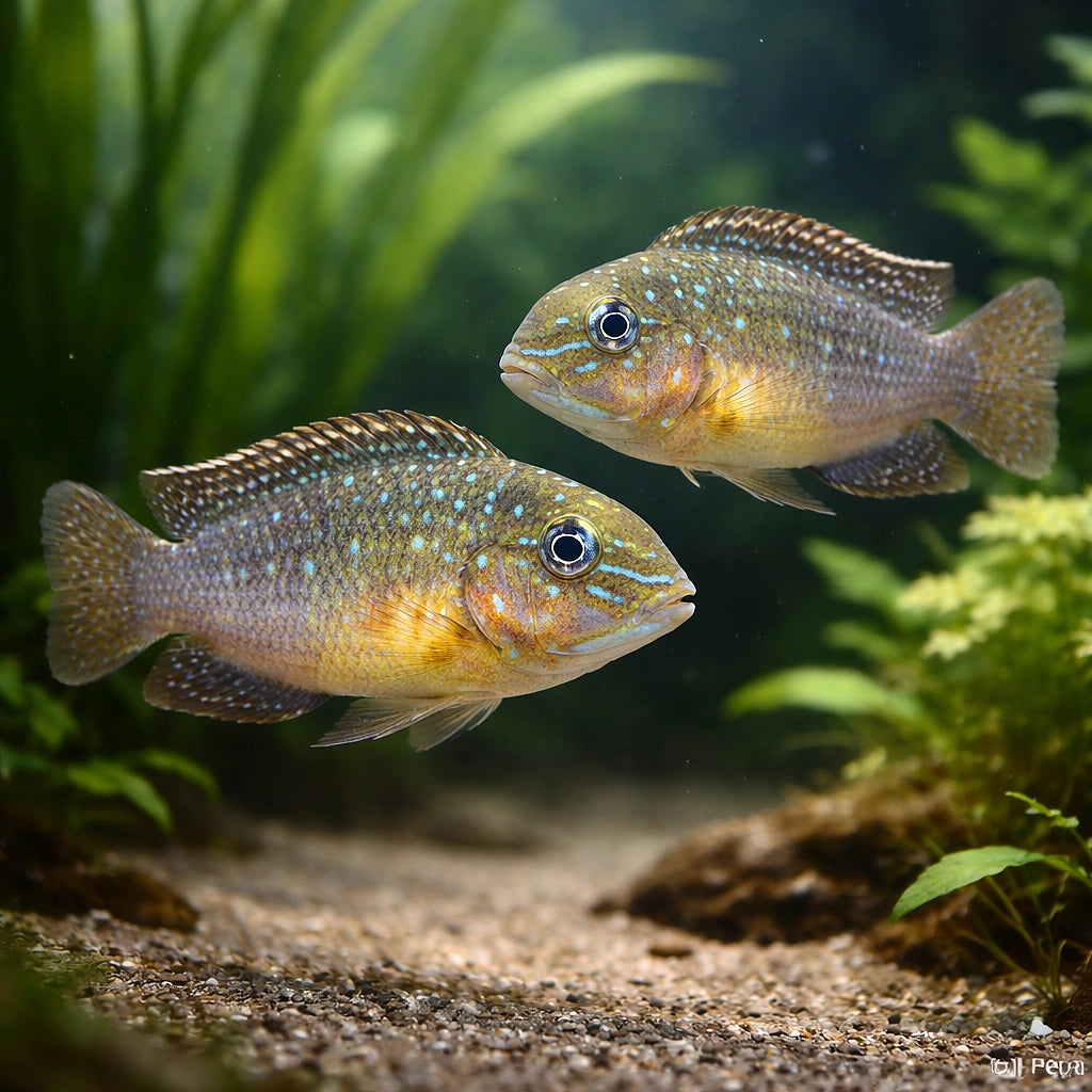Spathodus ehrytrodon 3,5 - 4, — tropical fish for sale UK — AI pair planted view