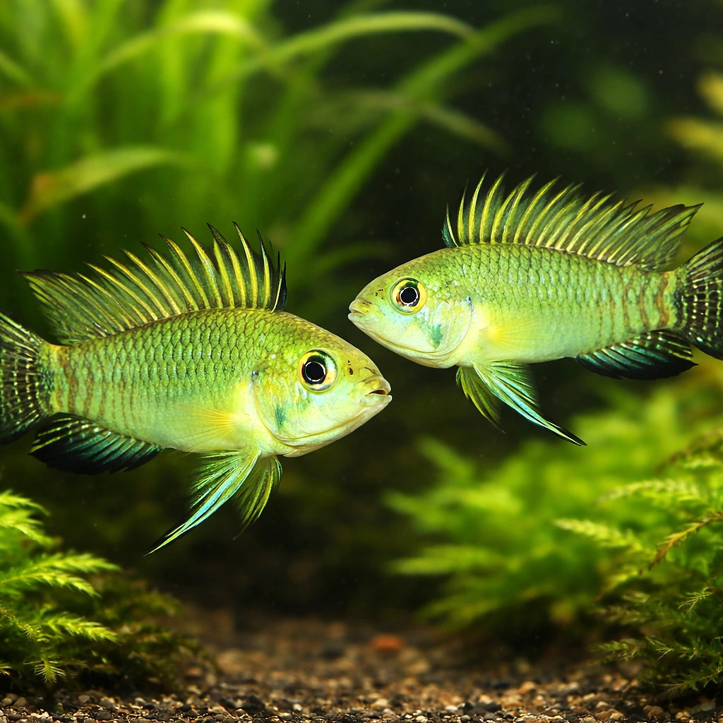 Staecki Dwarf Cichlid — tropical fish for sale UK — AI pair planted view
