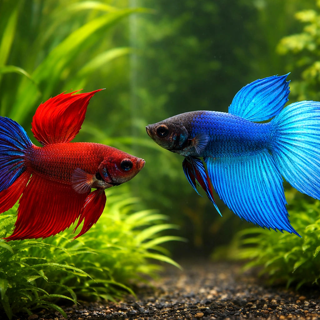 Standard Male Betta — tropical fish for sale UK — AI pair planted view