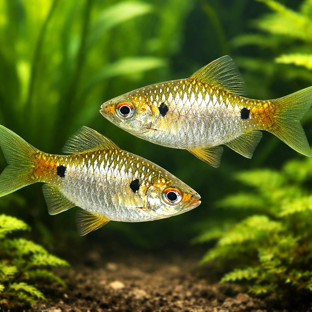 Stoliczka's Barb — tropical fish for sale UK — AI pair planted view