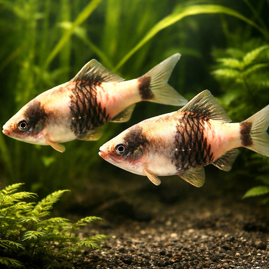 Striped Barb, Banded Barb — tropical fish for sale UK — AI pair planted view