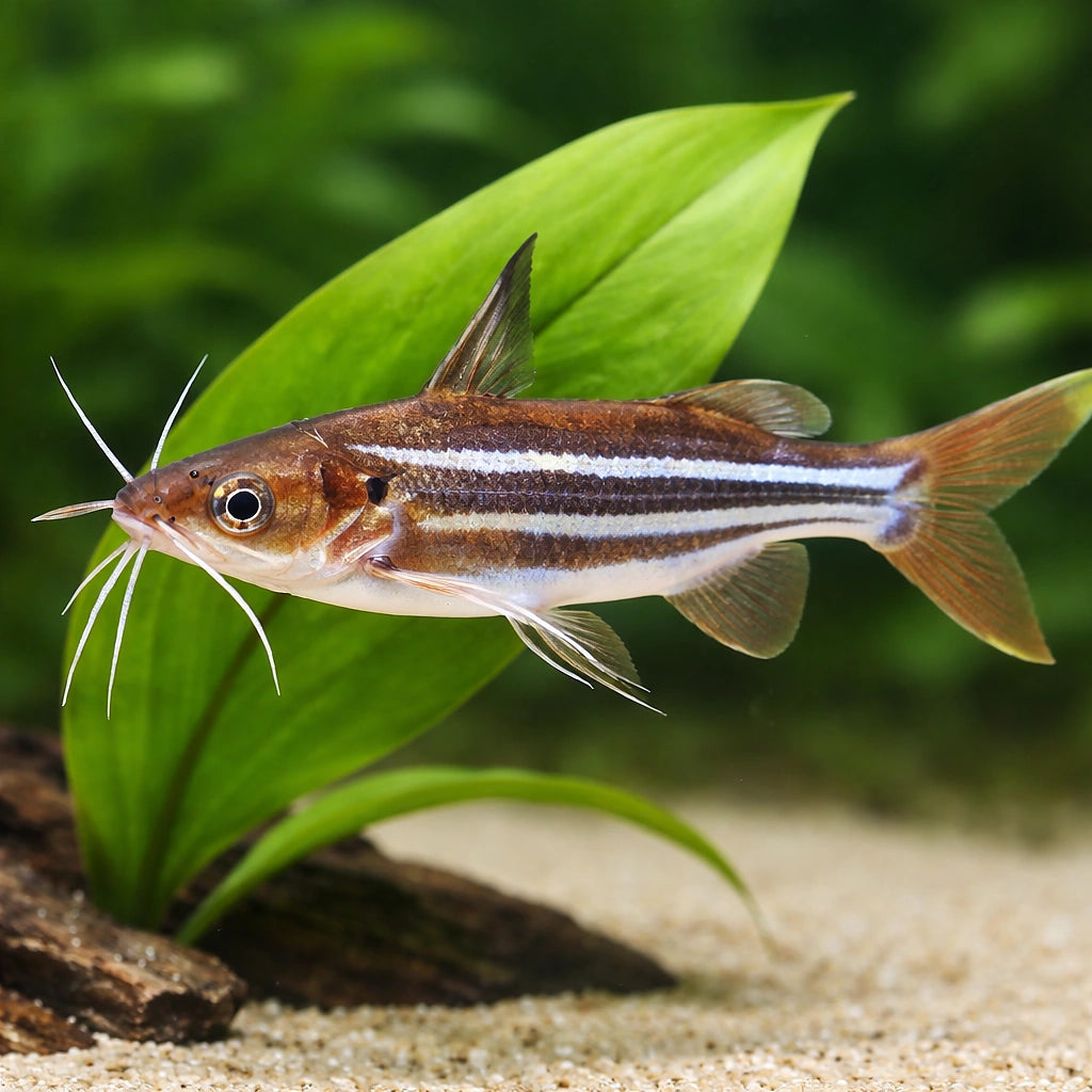 Striped Catfish, Pyjama Cat — tropical fish for sale UK — AI scale plant view
