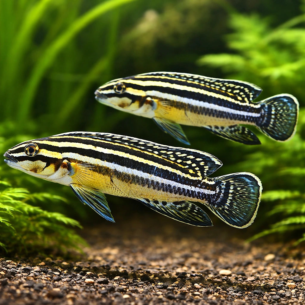 Striped Julie — tropical fish for sale UK — AI pair planted view