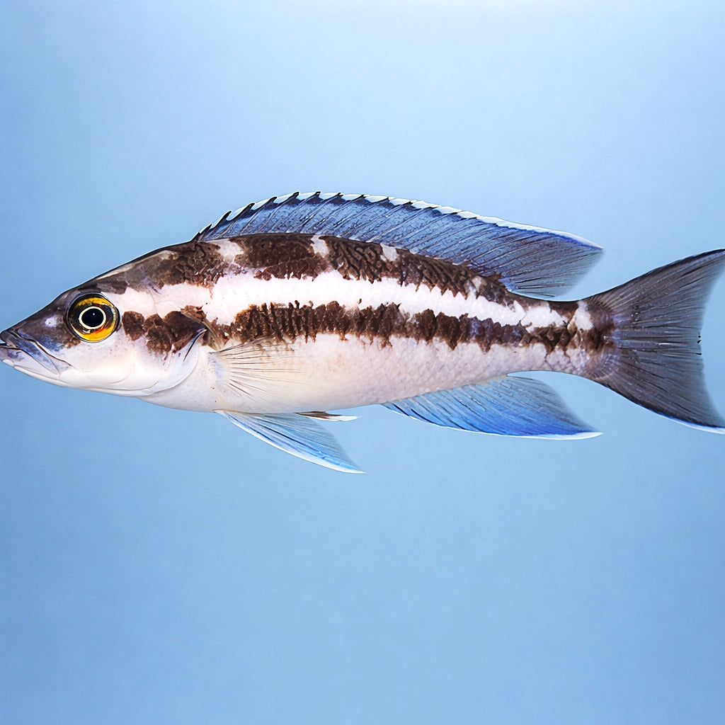 Striped Lamprologus "Katoto" — tropical fish for sale UK — AI side clean view