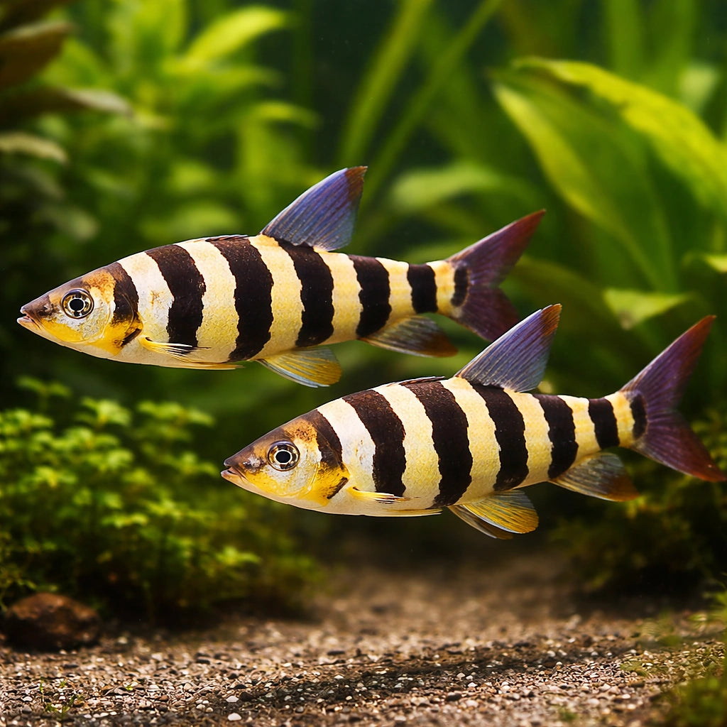 Striped Leporinus — tropical fish for sale UK — AI pair planted view