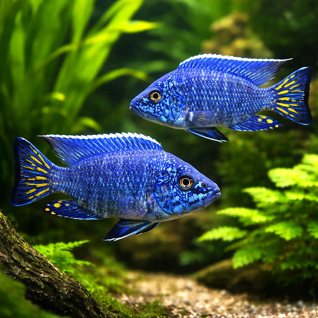 Stuargrandi Peacock Cichlid — tropical fish for sale UK — AI pair planted view
