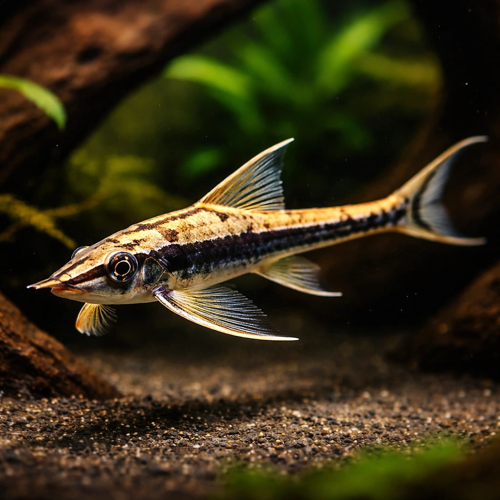 Sturisoma barbatum 4 - — tropical fish for sale UK — AI hero driftwood view