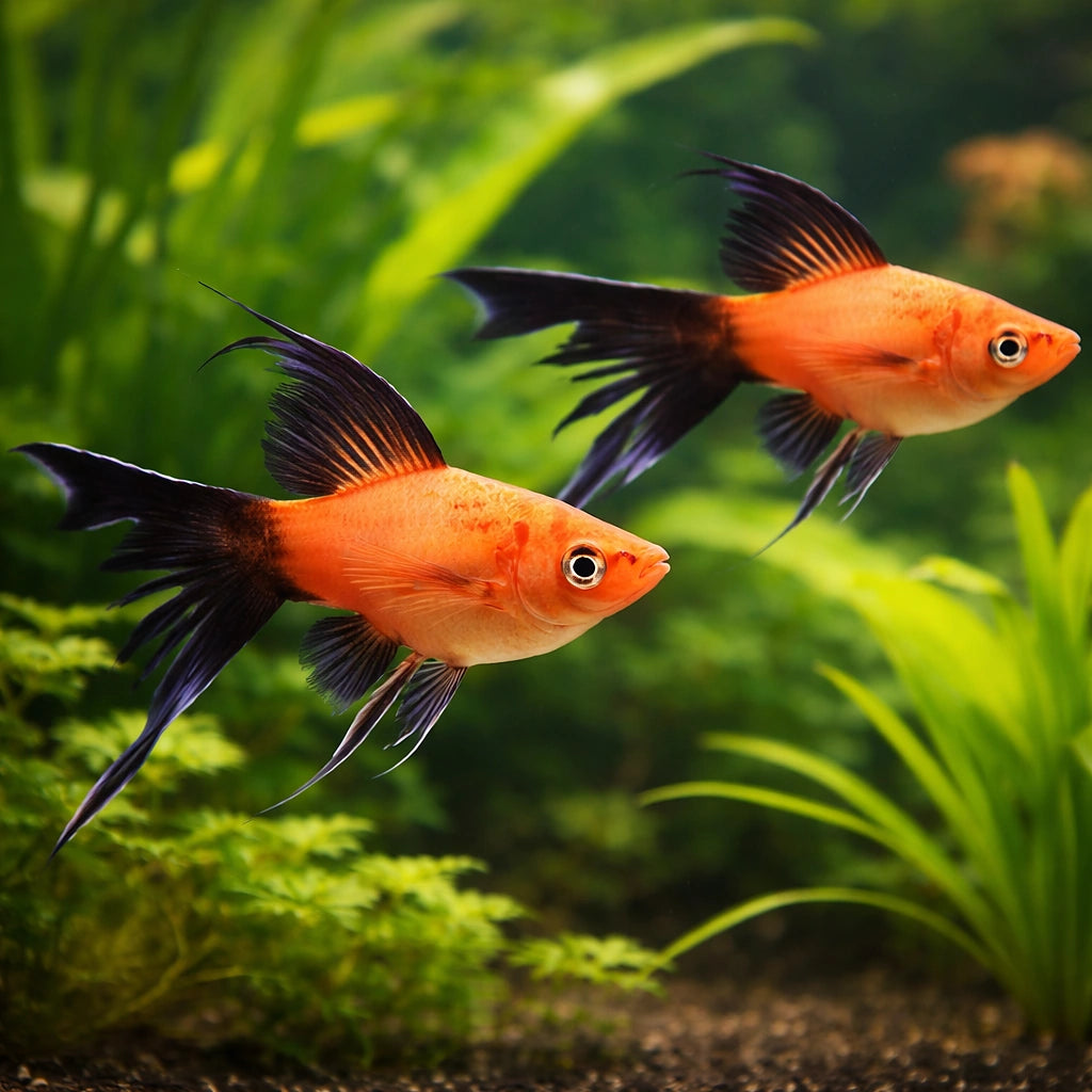 Swordtail Ada Red Lyra — tropical fish for sale UK — AI pair planted view