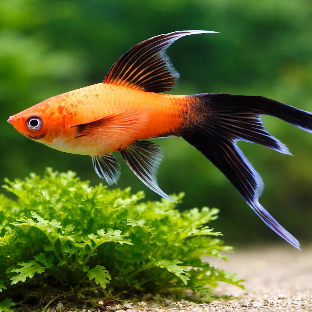 Swordtail Ada Red Lyra — tropical fish for sale UK — AI scale plant view