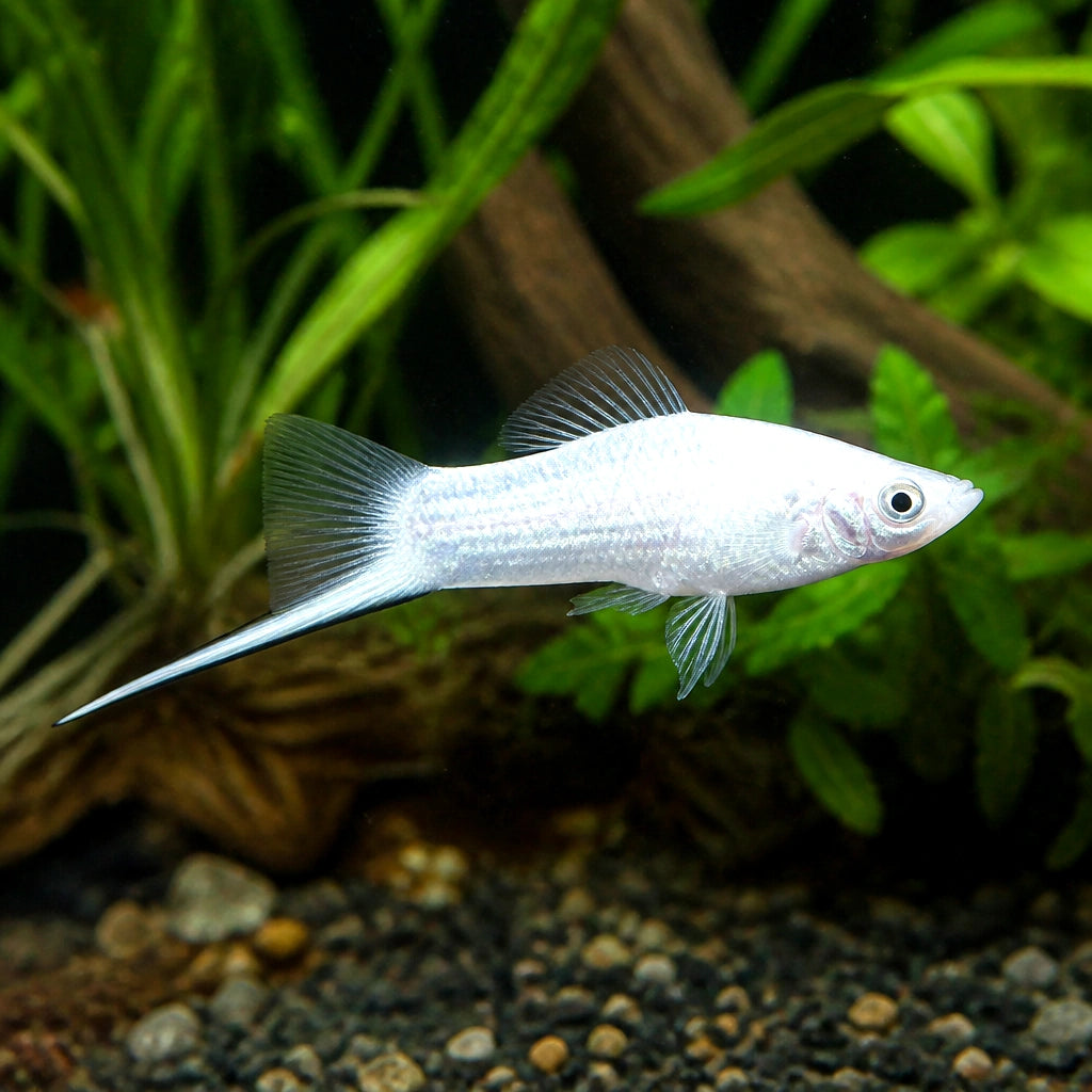 Vienna Broccoli Swordtail - Xiphophorus Hellerii - Livebearer, Peaceful Companions for Beginners, Easy Care Freshwater Fish That Flourish in Diverse Aquatic Environments, Vibrant Colors for Any Aquarium — for sale UK — AI natural aquarium view