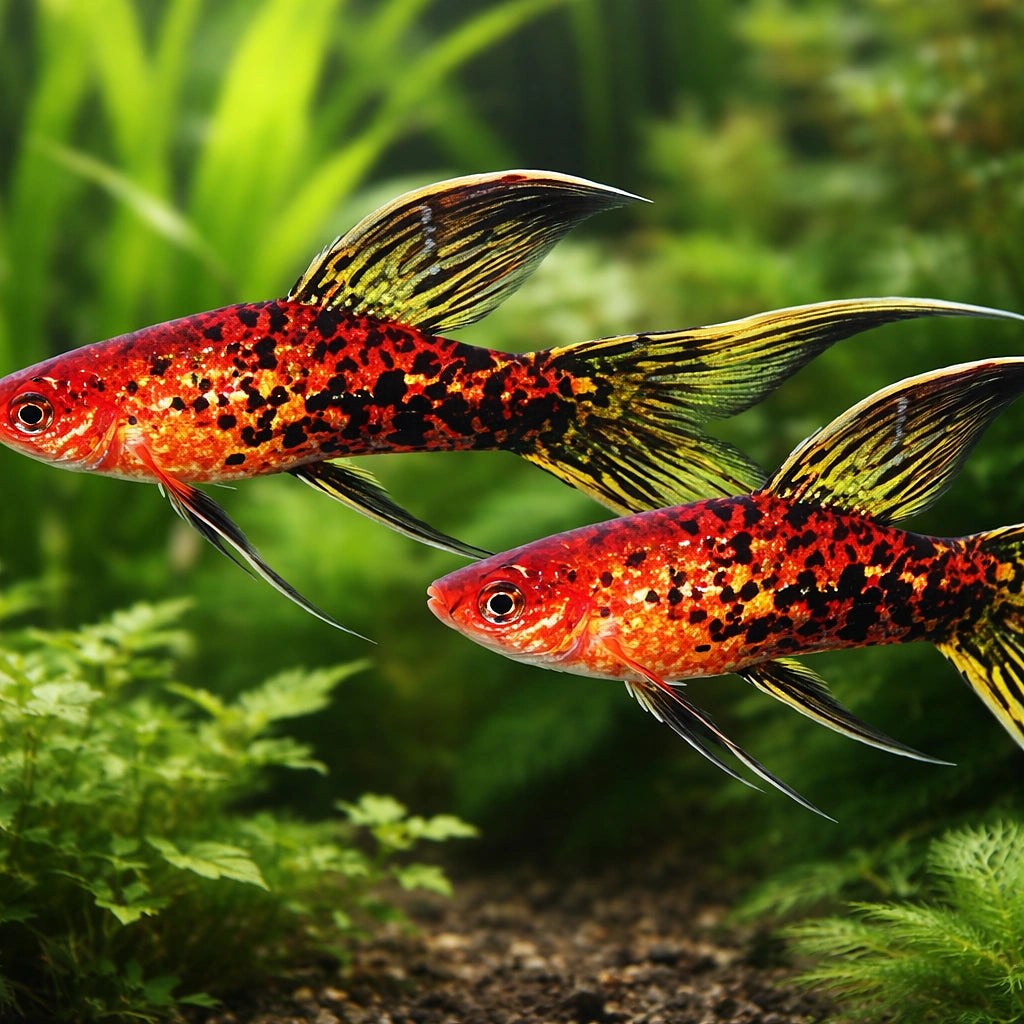 Swordtail Berlin Lyra — tropical fish for sale UK — AI pair planted view