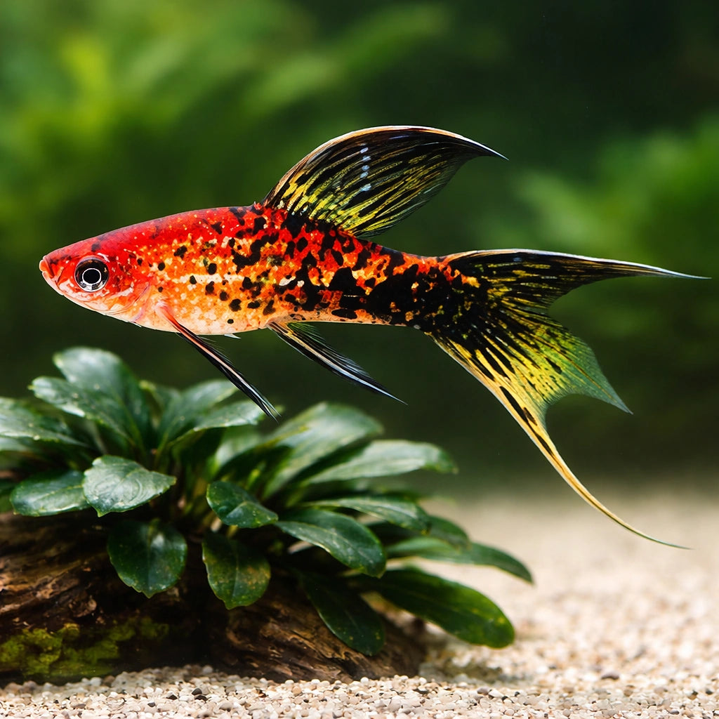 Swordtail Berlin Lyra — tropical fish for sale UK — AI scale plant view