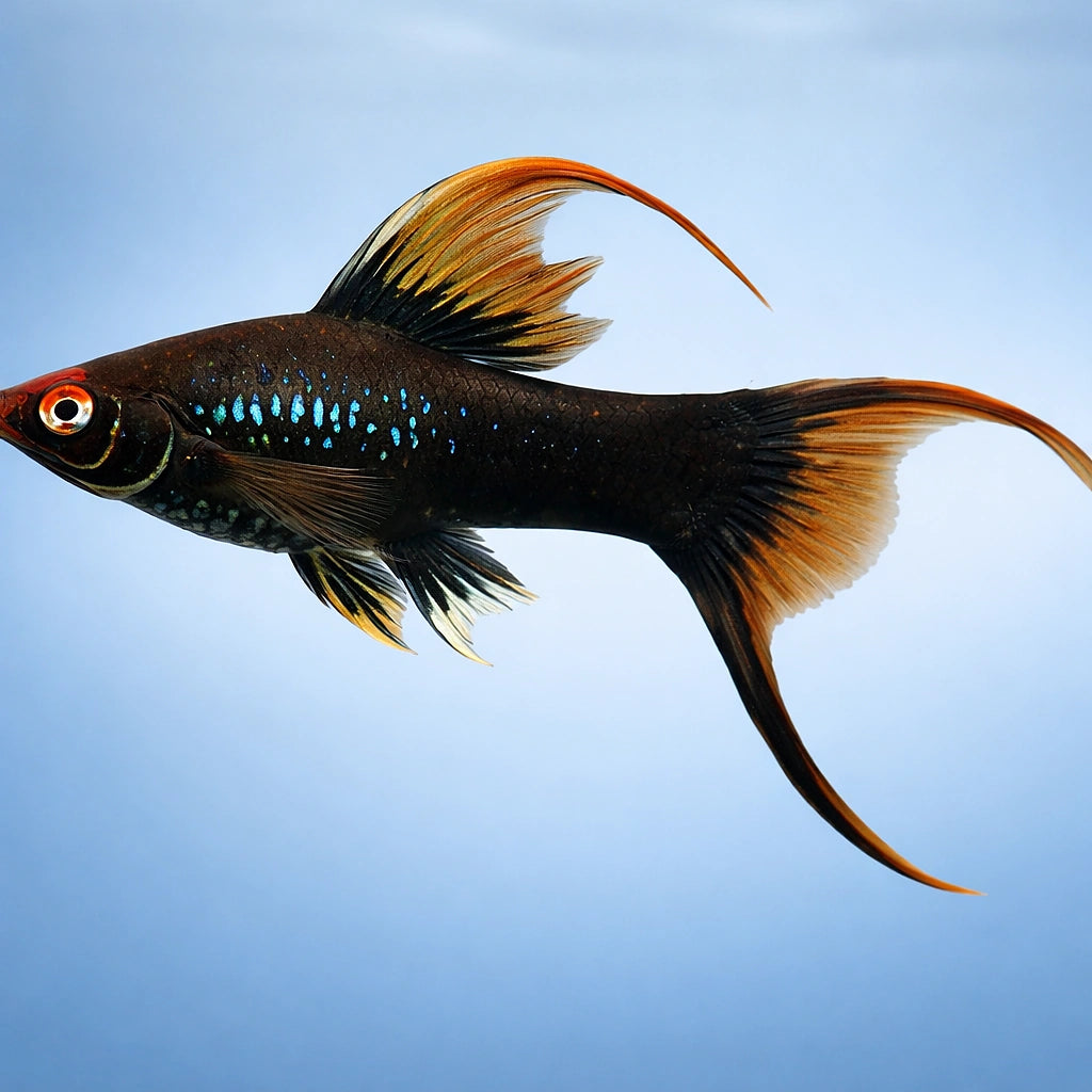 Swordtail Black Lyra — tropical fish for sale UK — AI side clean view