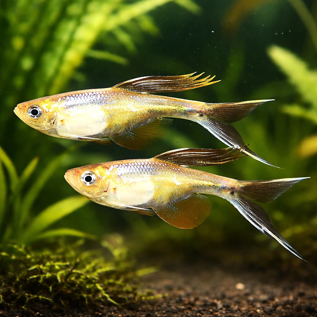 Swordtail Characin — tropical fish for sale UK — AI pair planted view