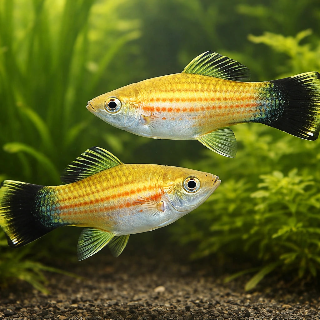 Swordtail Green Wagtail — tropical fish for sale UK — AI pair planted view