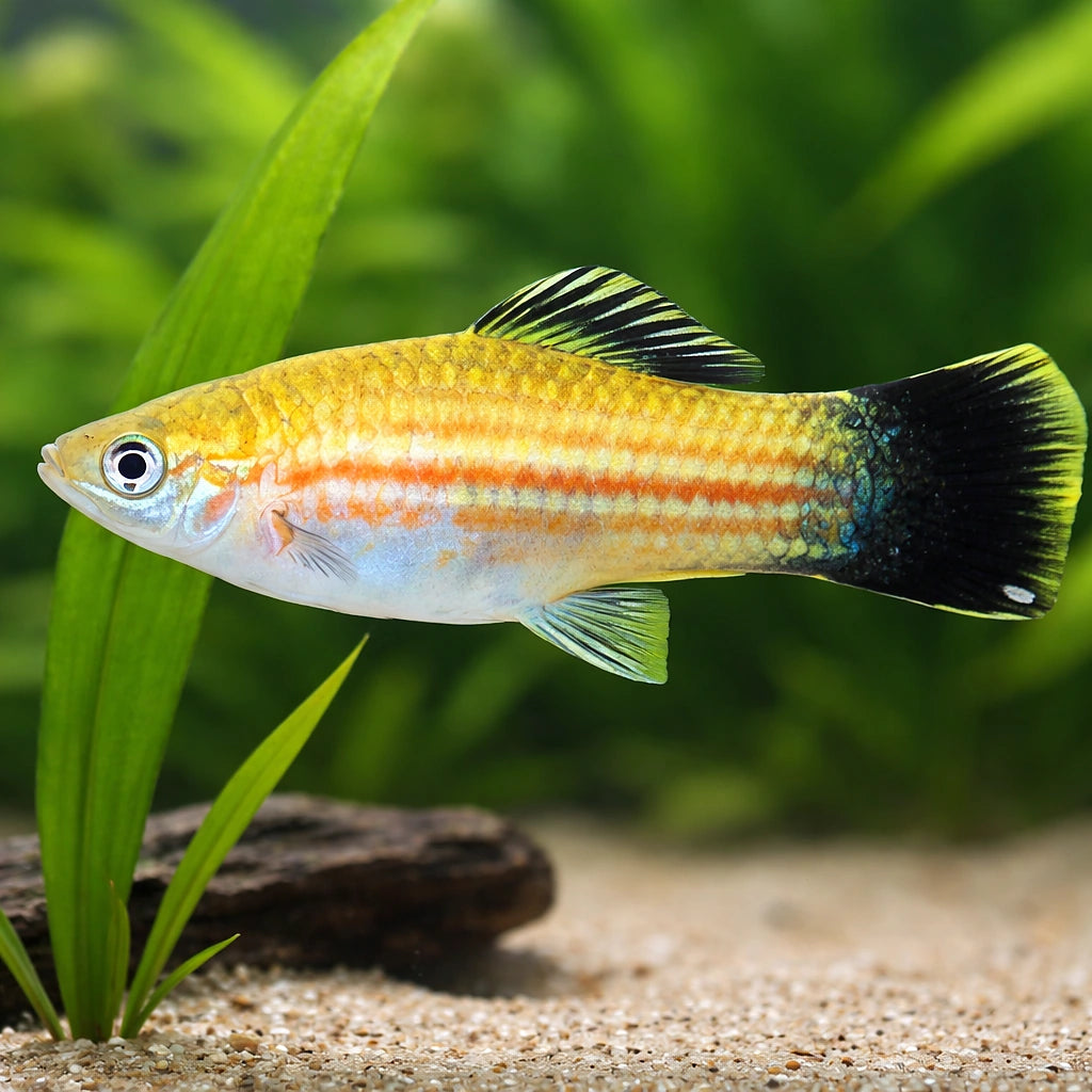 Swordtail Green Wagtail — tropical fish for sale UK — AI scale plant view