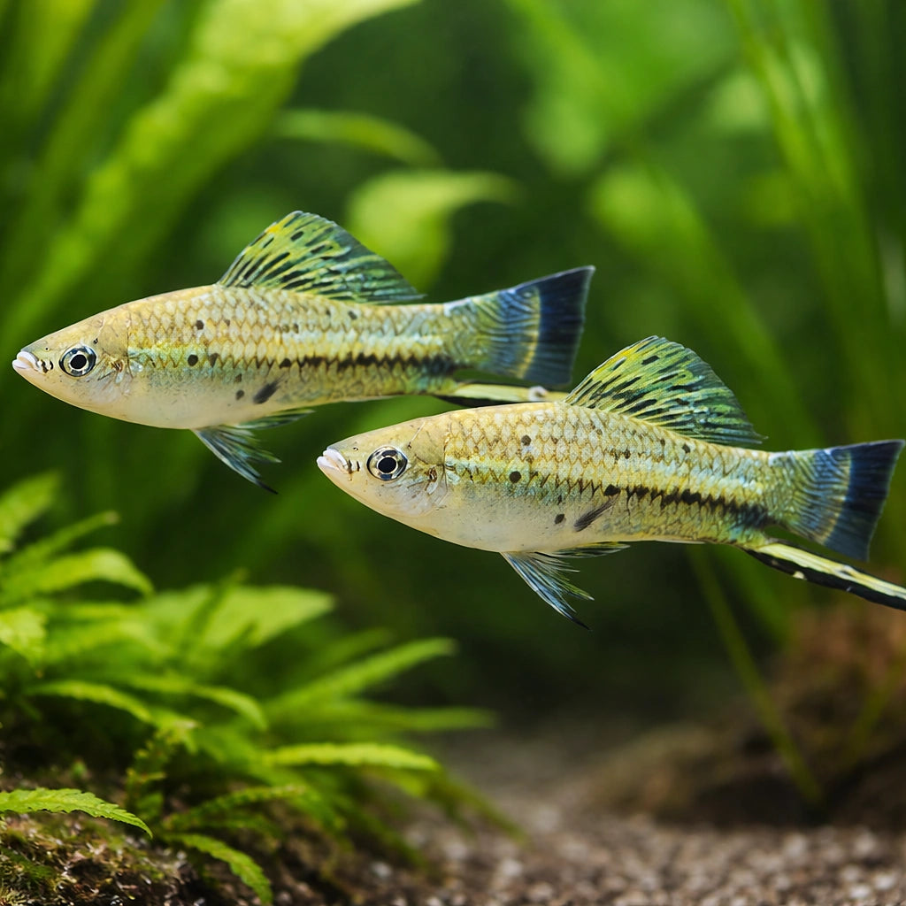 Swordtail Montezumae — tropical fish for sale UK — AI pair planted view