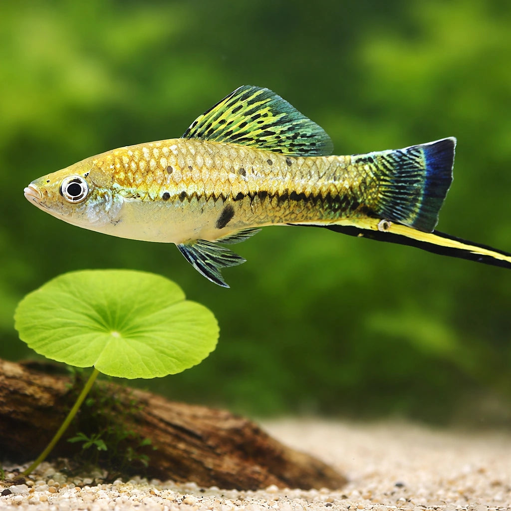 Swordtail Montezumae — tropical fish for sale UK — AI scale plant view