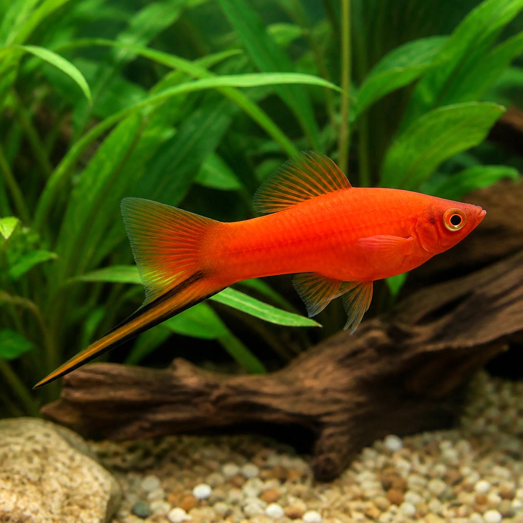 Swordtail Papagaj — tropical fish for sale UK — AI natural aquarium view