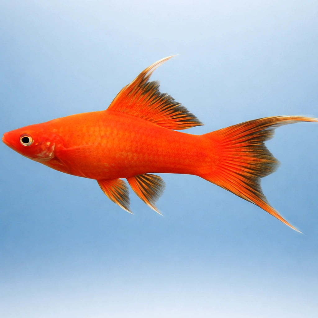 Swordtail Red Lyra — tropical fish for sale UK — AI side clean view