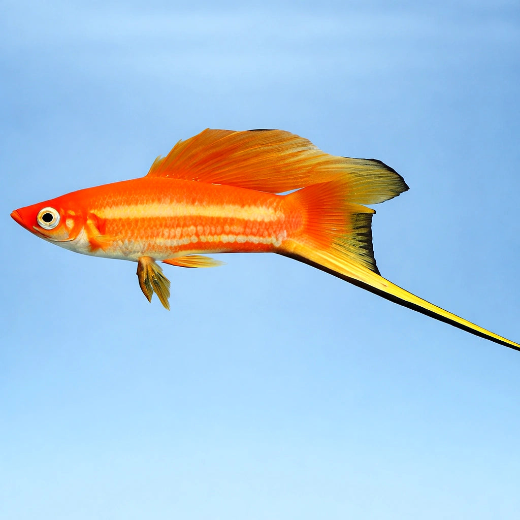 Swordtail Red Simpson — tropical fish for sale UK — AI side clean view