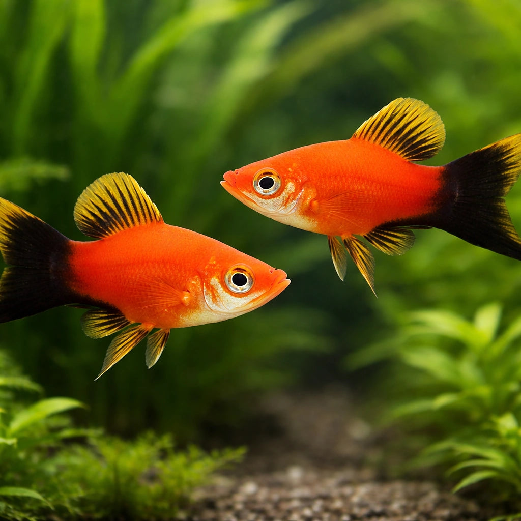 Swordtail Red Wagtail — tropical fish for sale UK — AI pair planted view