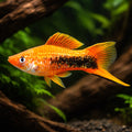 Swordtail Tuxedo — tropical fish for sale UK — AI hero driftwood view