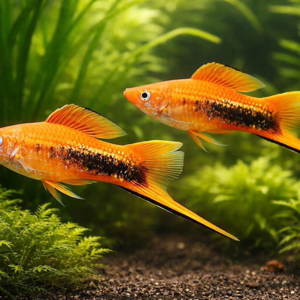 Swordtail Tuxedo — tropical fish for sale UK — AI pair planted view