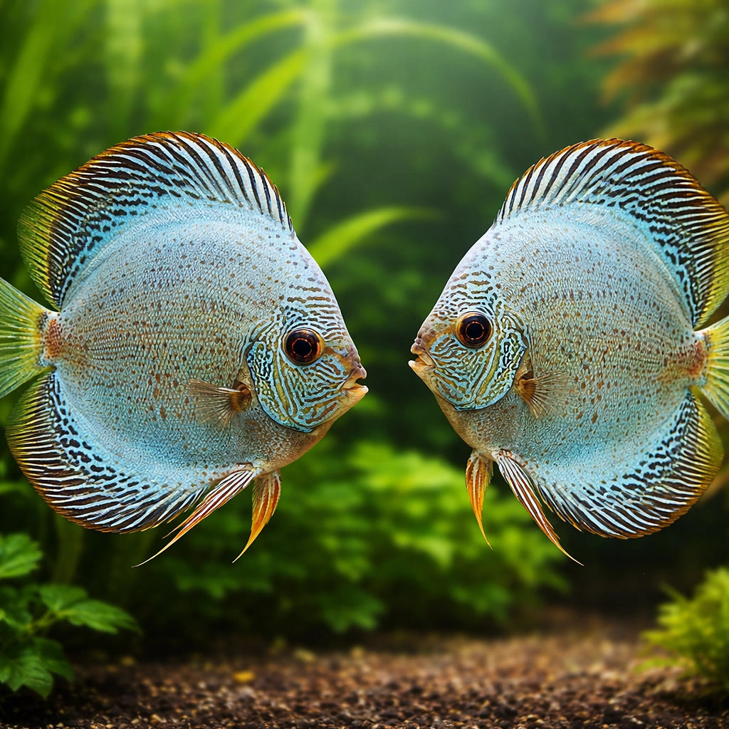 Symphysodon Blue Snake Skin — tropical fish for sale UK — AI pair planted view