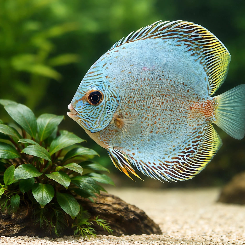 Symphysodon Blue Snake Skin — tropical fish for sale UK — AI scale plant view