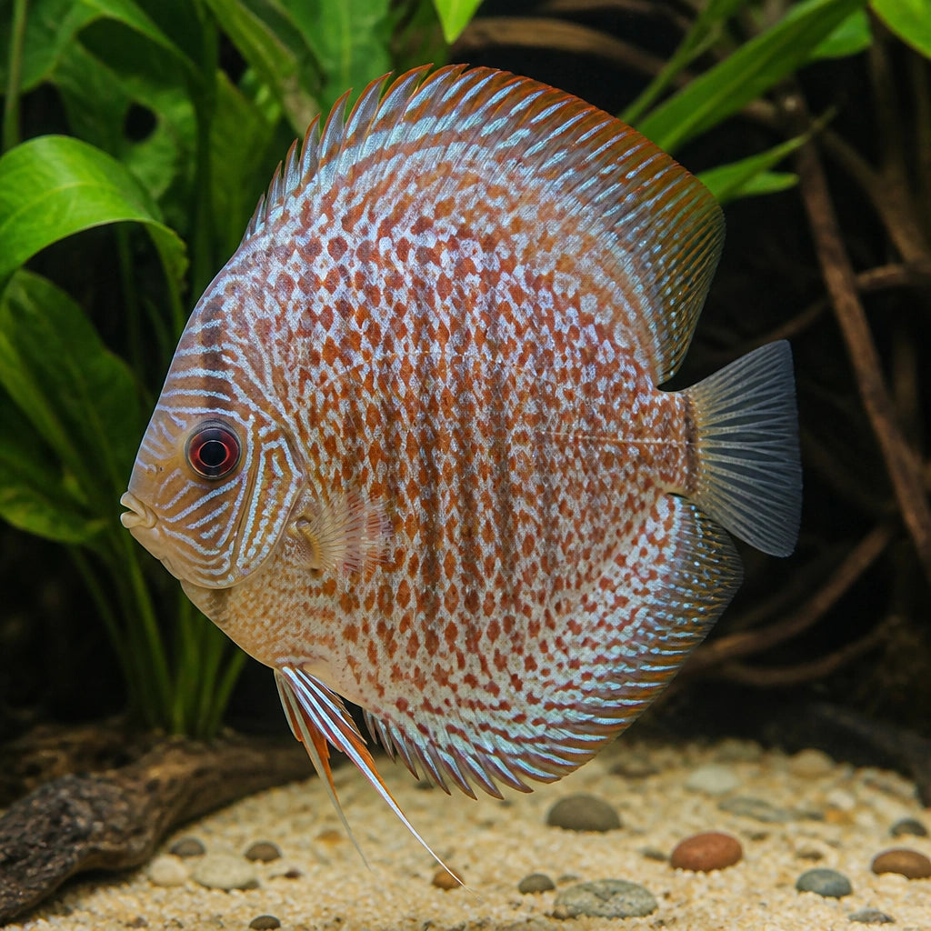 Symphysodon leopard — tropical fish for sale UK — AI natural aquarium view