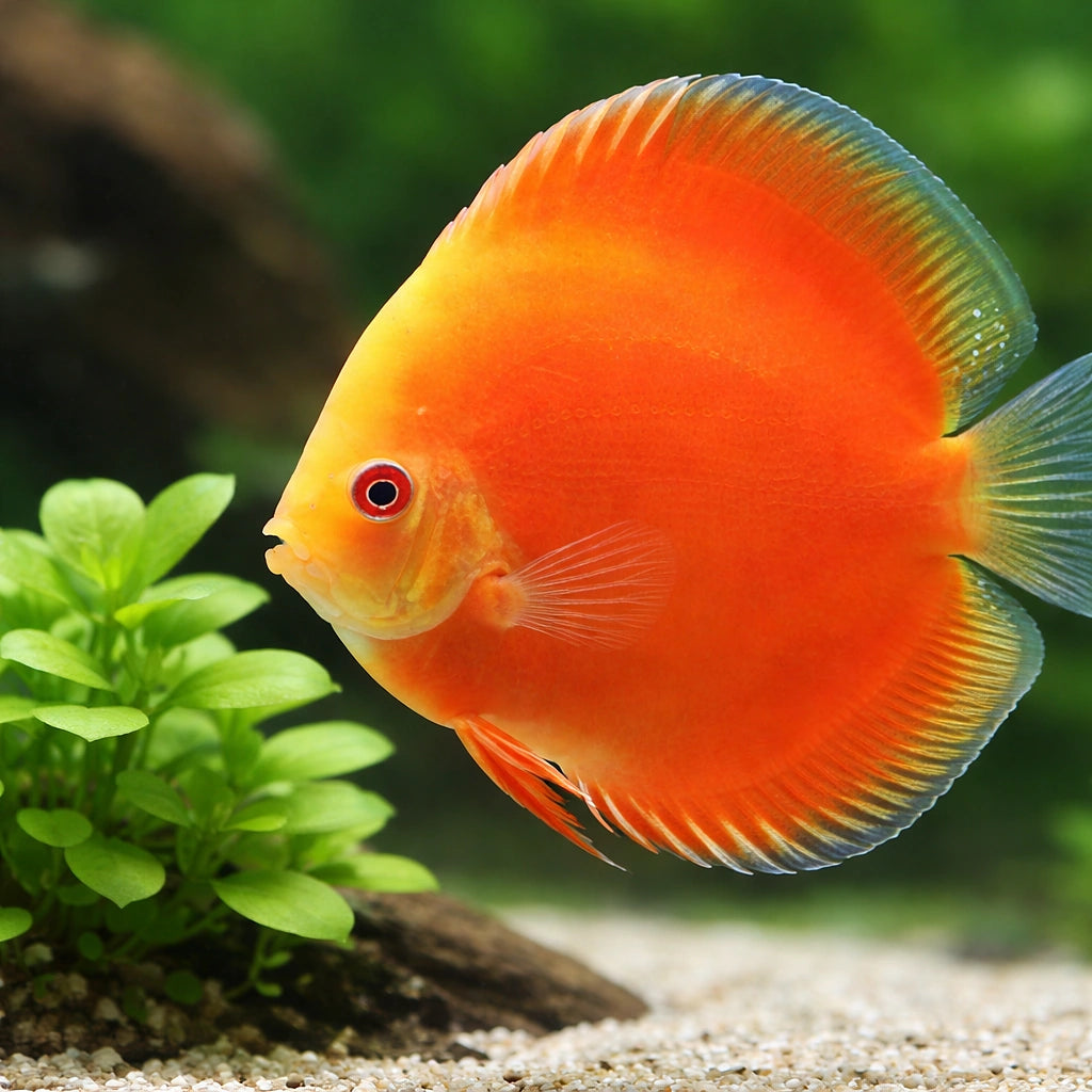 Symphysodon Red Melon — tropical fish for sale UK — AI scale plant view