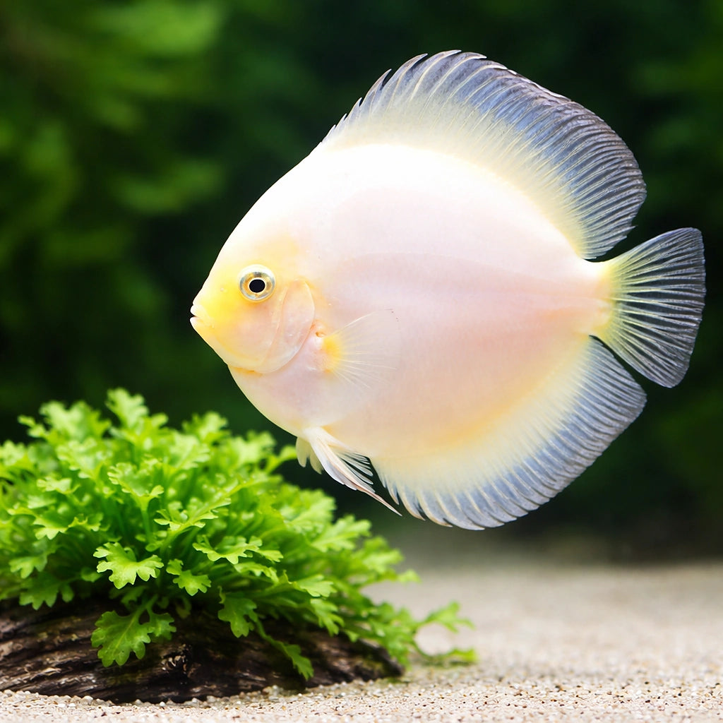 Symphysodon White Diamant — tropical fish for sale UK — AI scale plant view