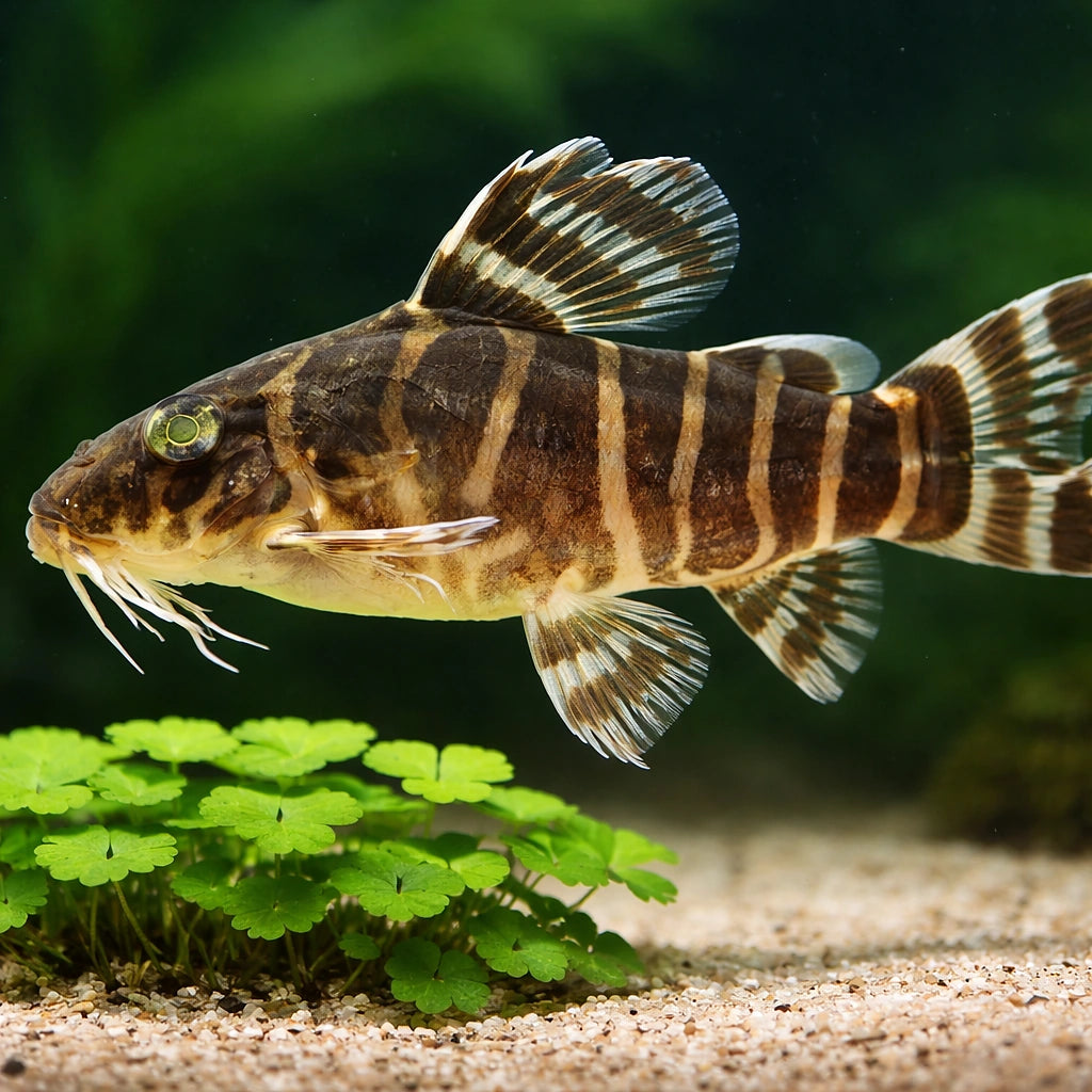 Synodontis ornatipinnis 4 - — tropical fish for sale UK — AI scale plant view