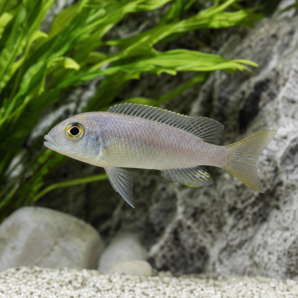 Taeniolethrinops furcicauda 4-5 cm | Malawi Cichlid — AI natural aquarium view