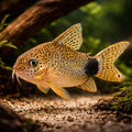 Tailspot Corydoras — tropical fish for sale UK — AI hero driftwood view