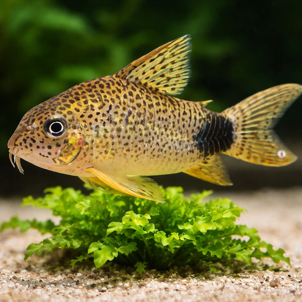 Tailspot Corydoras — tropical fish for sale UK — AI scale plant view