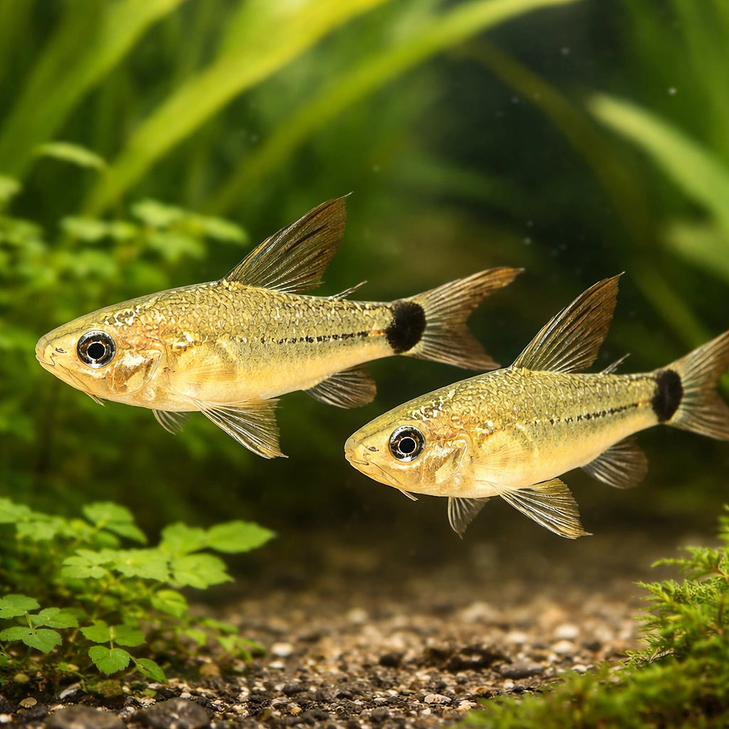 Tailspot pigmy Catfish — tropical fish for sale UK — AI pair planted view