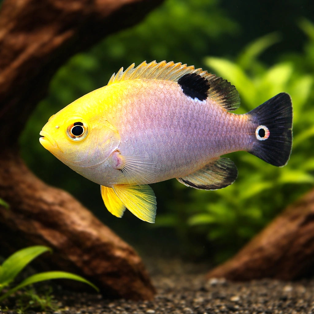 Talbots Demoiselle M — tropical fish for sale UK — AI hero driftwood view