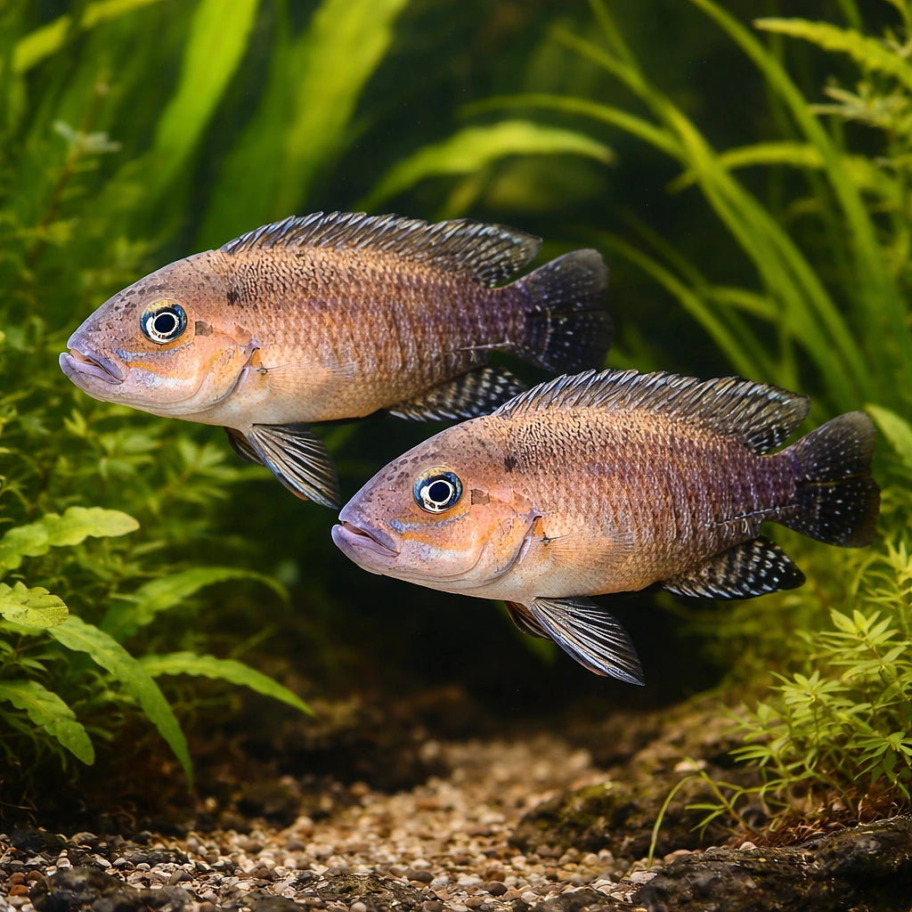 Telmatochromis burgeoni 4 - — tropical fish for sale UK — AI pair planted view