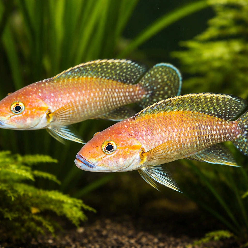 Telmatochromis dhondti orange 4 - — tropical fish for sale UK — AI pair planted view